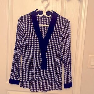 Zara Houndstooth Blouse Size S